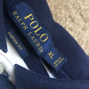 Blue and White Striped Polo Ralph Lauren T-Shirt